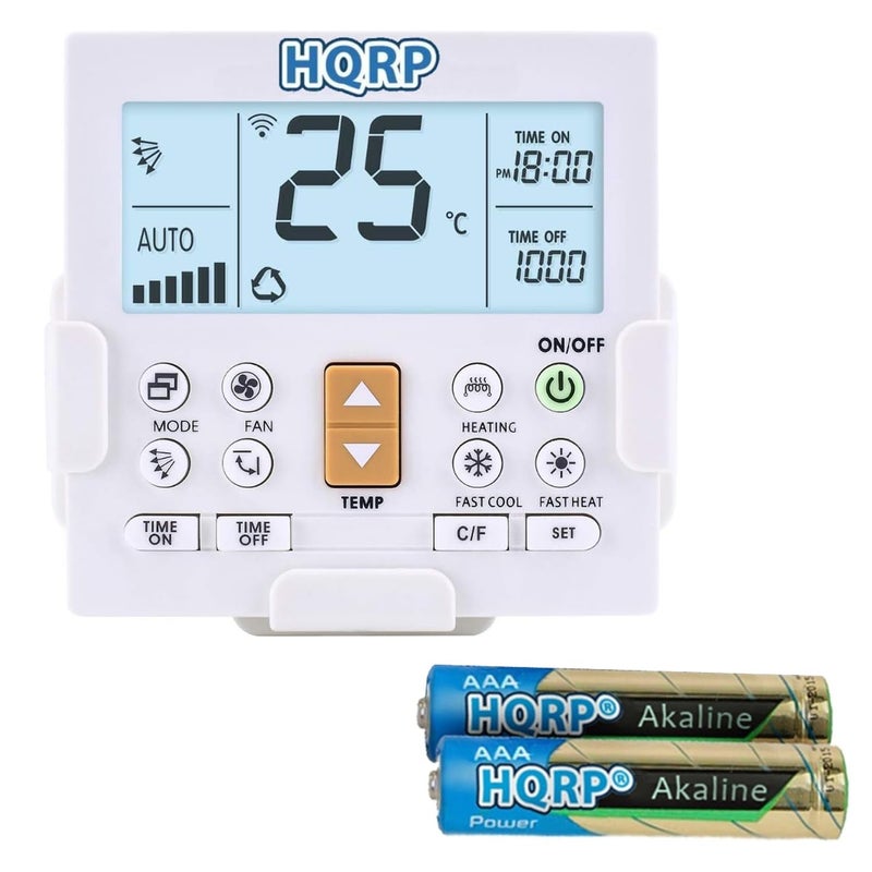 HQRP Universal Remote Control for Air Conditioner: Window AC, Split AC, Mini Split AC etc. Compatible with Gree Midea Fujitsu Mitsubishi Lg Panasonic Sharp Hisense Haier Aux Mirage, 1000 Other Brands - Image 1